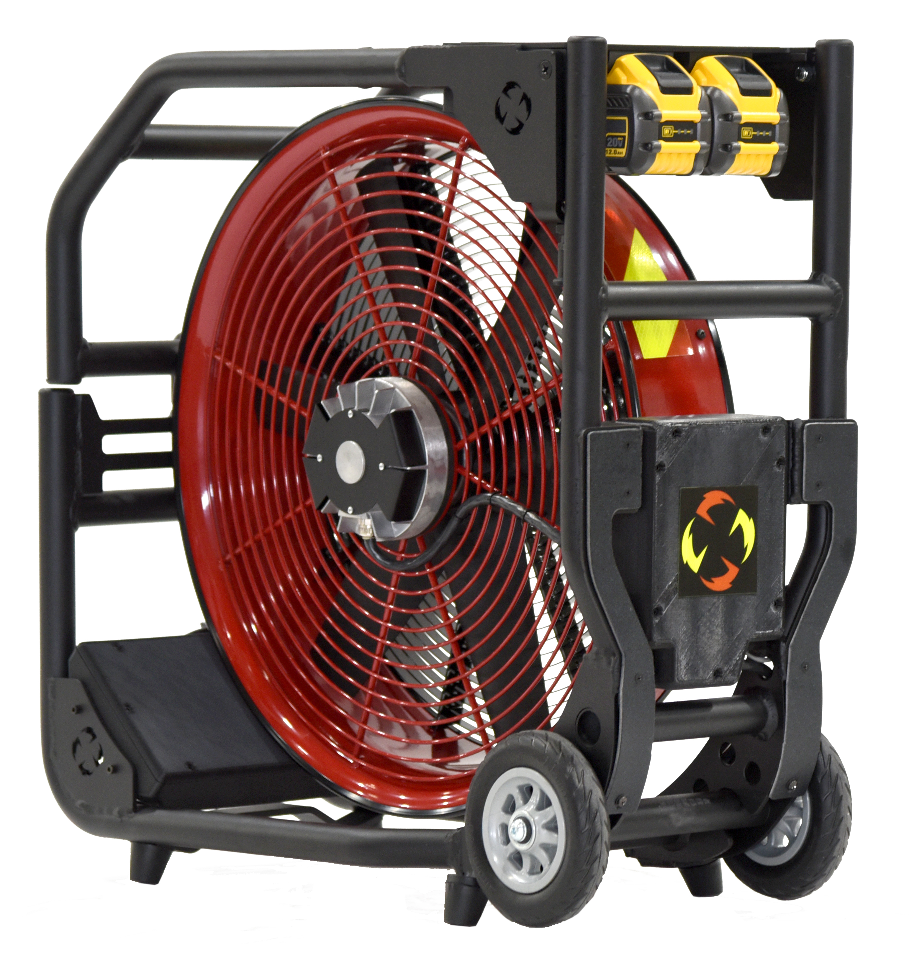 Batteridrevet Vifte, Super Vac V20-BD, Driftet med 2 x 20V DeWALT batterier eller 230 VAC. En meget Støysvak vifte, ca. 74 db ved maks belastning. Maks driftstid ved full ytelse 40 min. Ytelse 22,087 cmh "AMCA 240 Certified, Pending" - 6