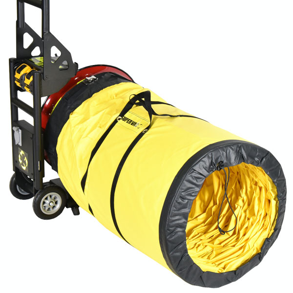 Batteridrevet Vifte, Super Vac V20-BD, Driftet med 2 x 20V DeWALT batterier eller 230 VAC. En meget Støysvak vifte, ca. 74 db ved maks belastning. Maks driftstid ved full ytelse 40 min. Ytelse 22,087 cmh "AMCA 240 Certified, Pending" - 15