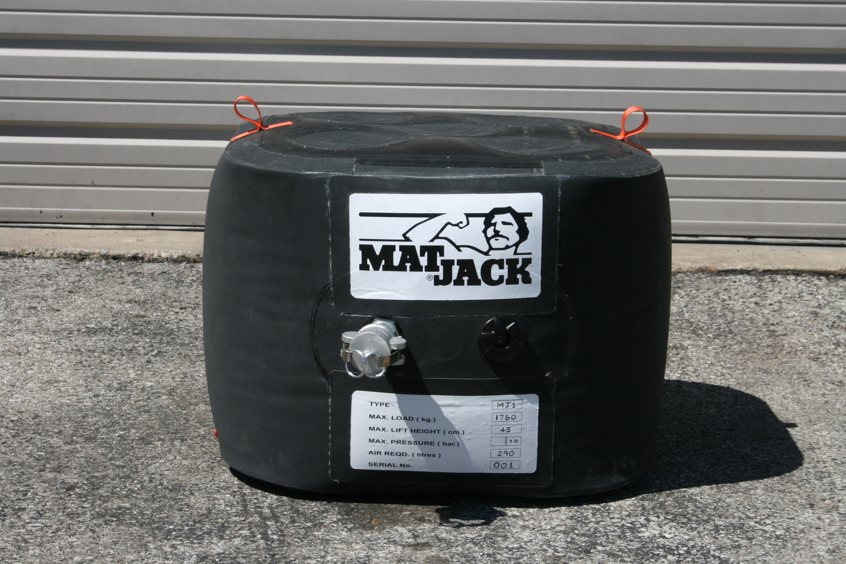 Løftebag,  MATJACK  1 bar - 3,8 T A (3800 kg) 60x60x71 cm Kevlar / Aramid fiberforsterket Neoprene.