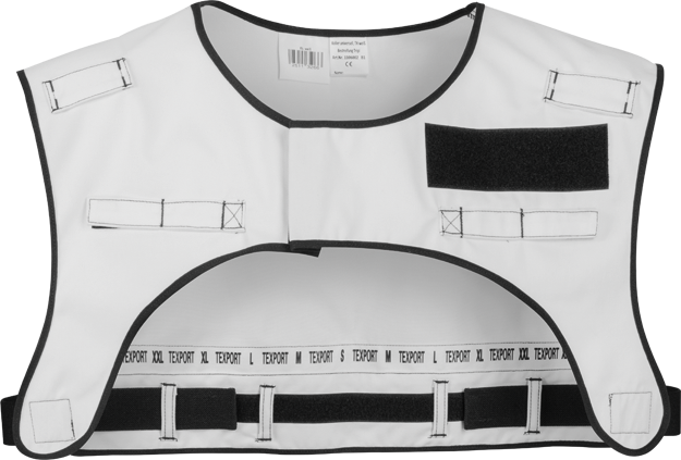 VEST, TEXPORT UNIVERSAL COLLAR FOR JACKET TX, HALV HVIT, Uni str.