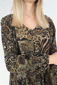 Tyrah Tunic Chestnut/Cognac/Sand/Black