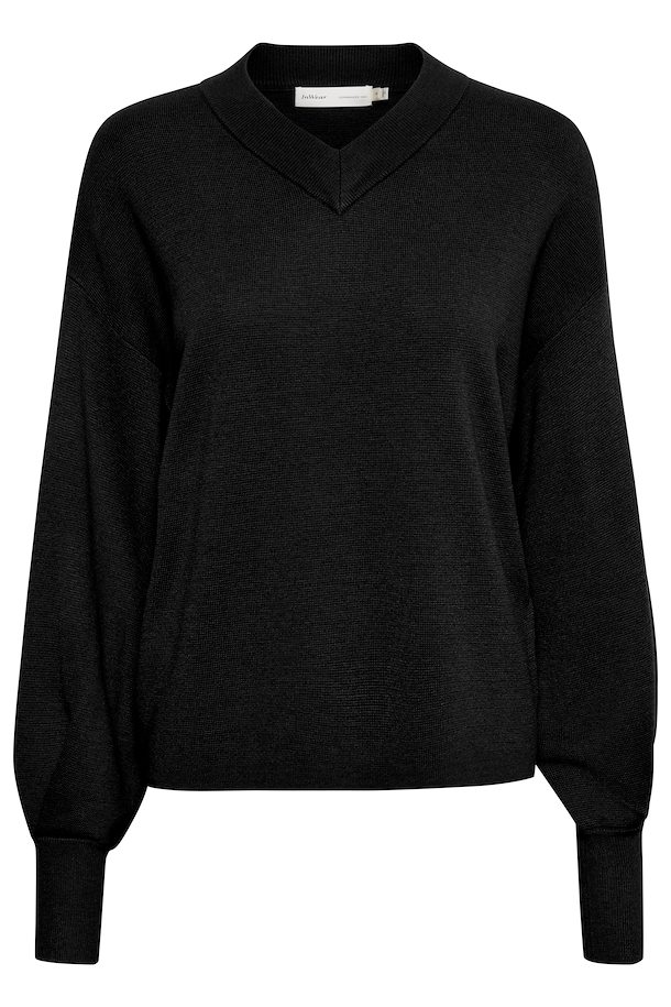 WanettaIW V-ringad pullover Black InWear