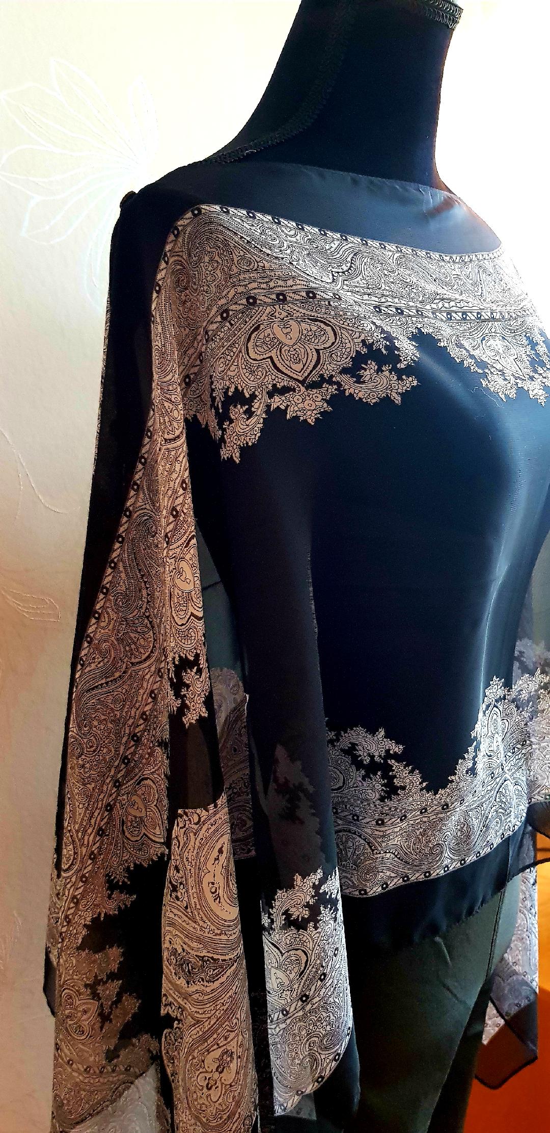 Poncho Blouse Svart/Grå Modes STockholm - 2