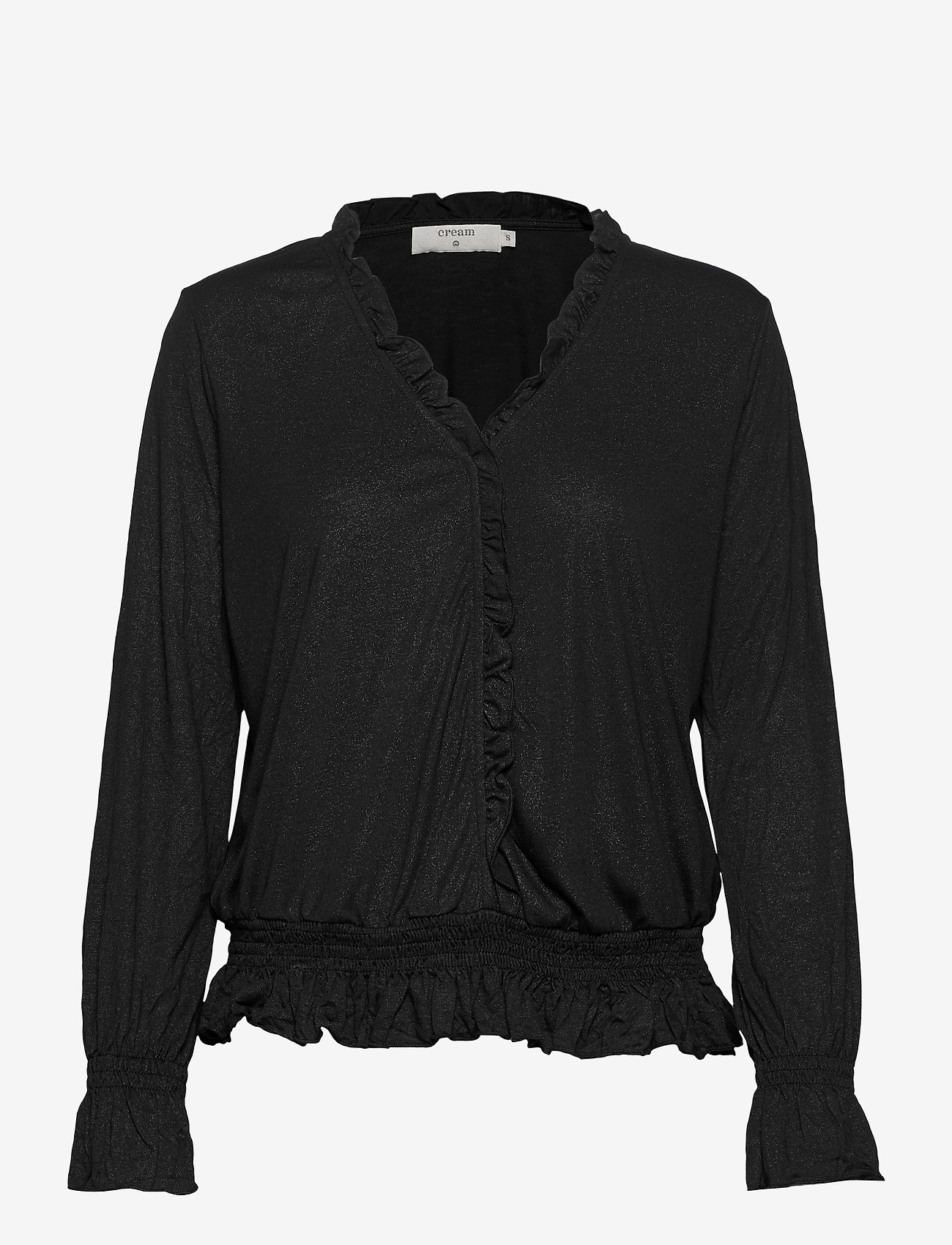 NavieCR LS T-shirt med volang Black CREAM