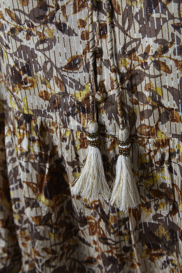 AgustaCR Dress Brown fall leafs CREAM - 4