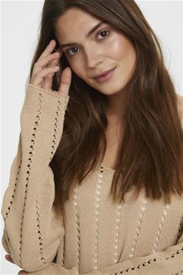 KAbarte V-Neck Pullover Sesame KAFFE - 4