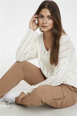 KAbarte V-Neck Pullover Chalk /OffWhite KAFFE - 3