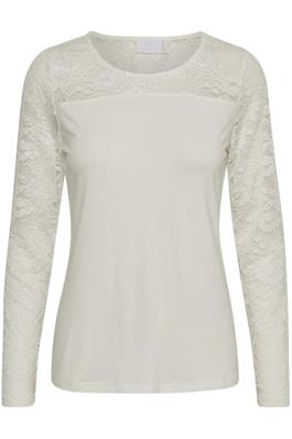 Lacy Roundneck Blouse Offwhite KAFFE NOOS - 2