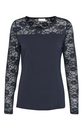 Lacy Roundneck Blouse Marin, KAFFE NOOS