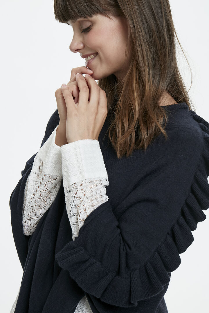 Odette CR Poncho Royal Navy Blue CREAM - 4