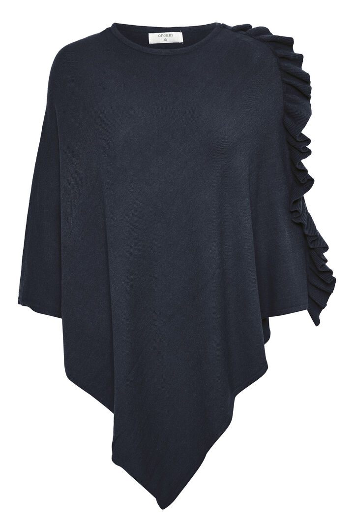 Odette CR Poncho Royal Navy Blue CREAM