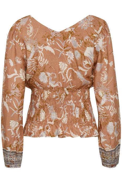 CRJohui Blus EV Saraza  Brown Flower CREAM - 3