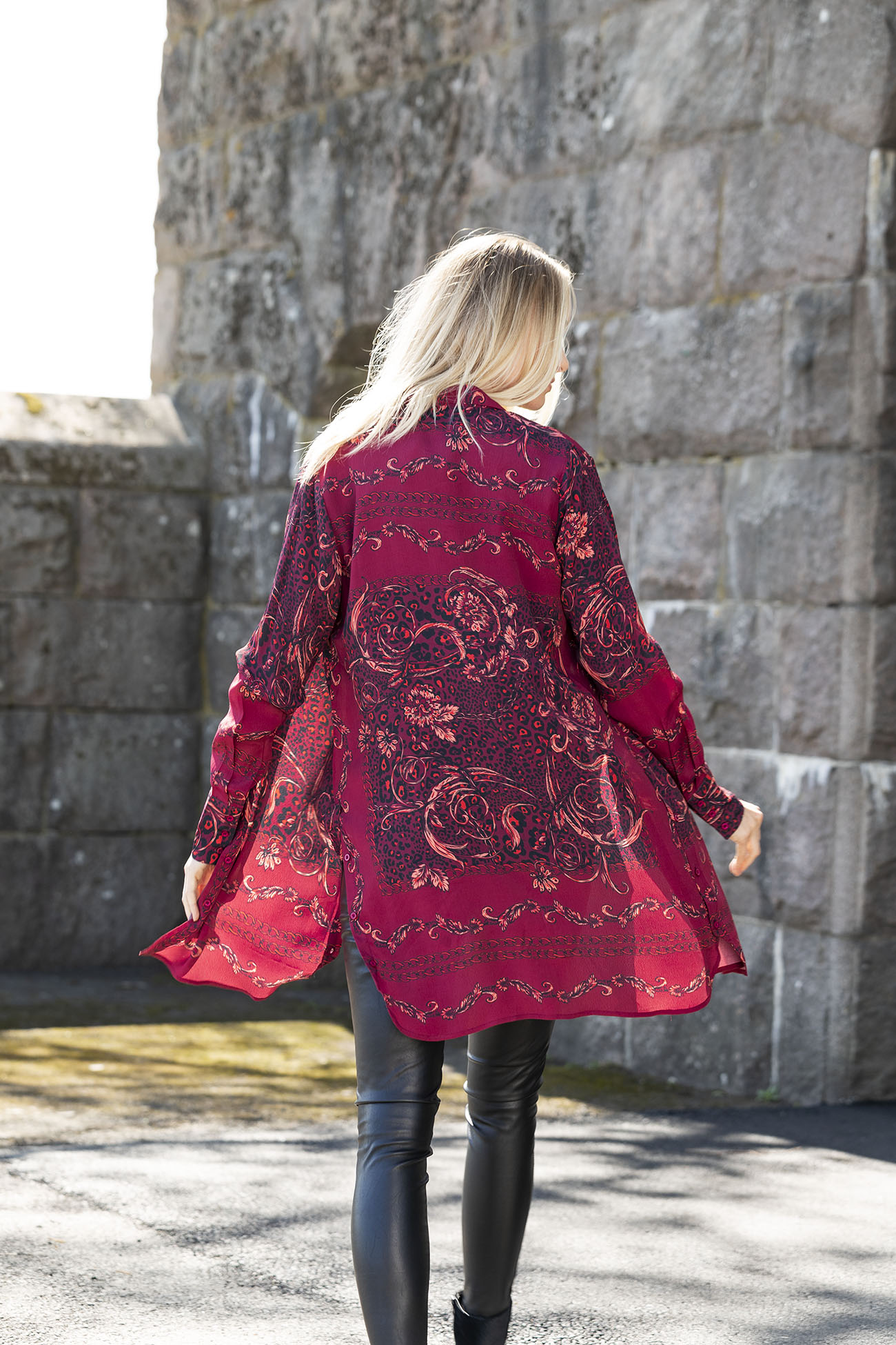 Beverly Shirt Maroon Red/Black - 2