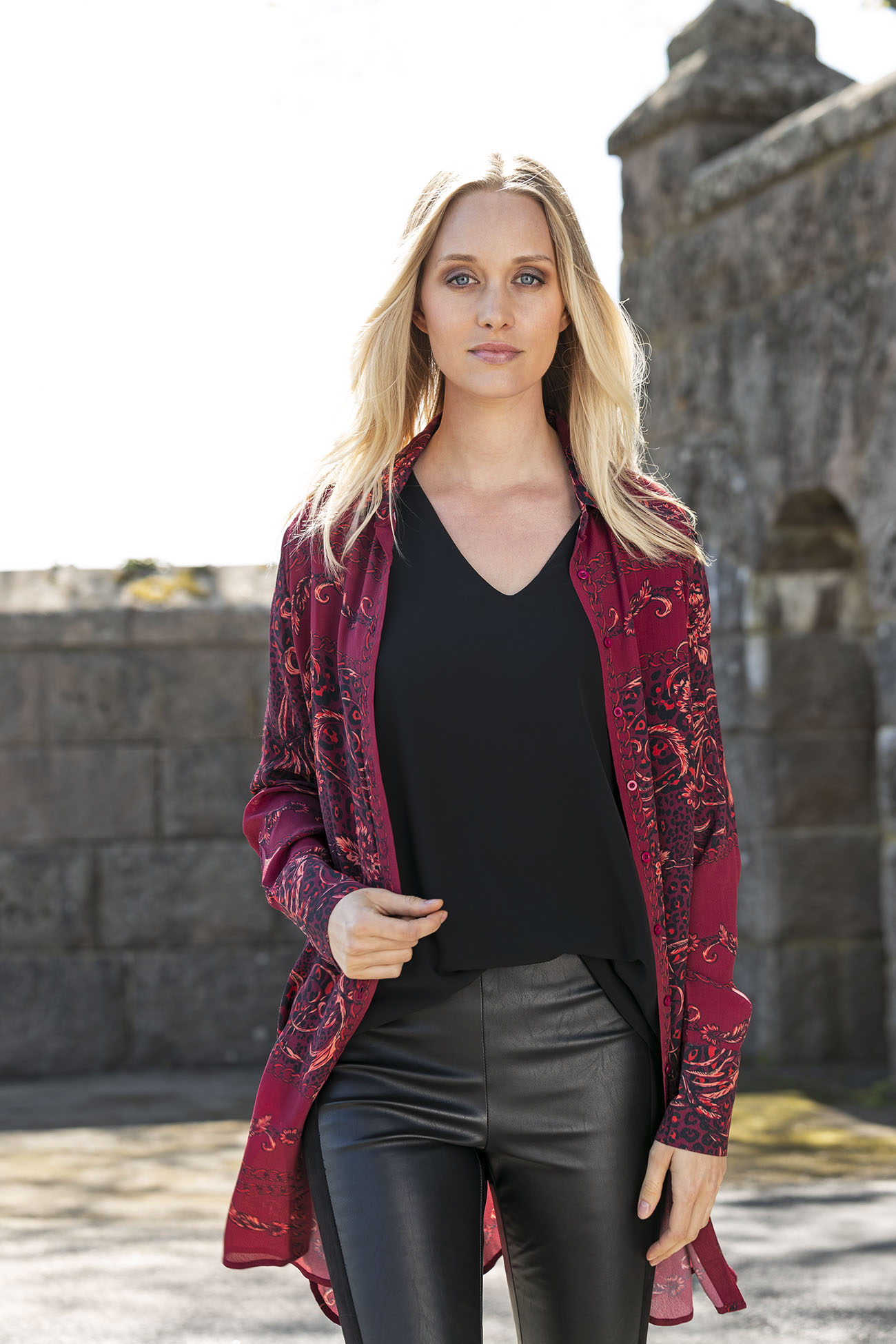 Beverly Shirt Maroon Red/Black - 3