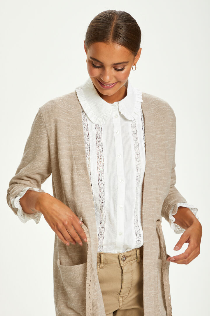 CRNisah Sweat Cardigan OC Silver Mink Melange CREAM - 3