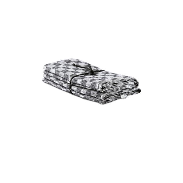 Handduk Schack betong-vit 2-pack 50x70cm lin/bomull Axlings Linné