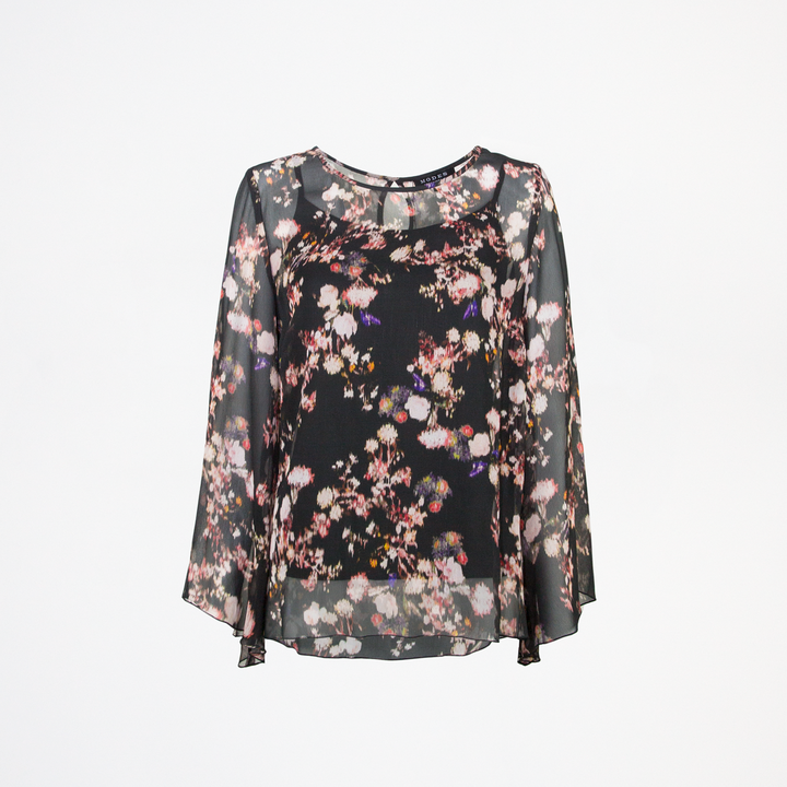 Birgitte Blouse Svart Skir Modes Stockholm