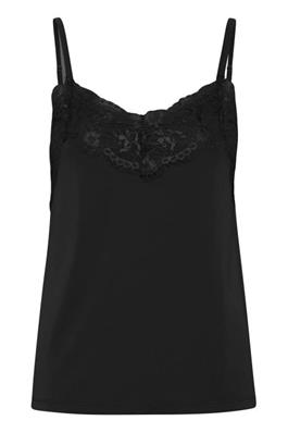 IHLIKE TO2 Linne med Spets Cloud Dancer/ Black ICHI
