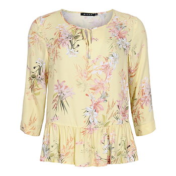 Blouse  Pastel Yellow Print MICHA