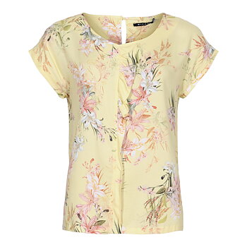 Blouse /Top Pastel Yellow Print