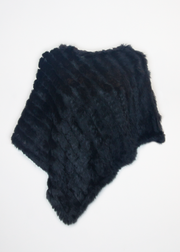 LAPINA FUR PONCHO BLACK Modes Stockholm