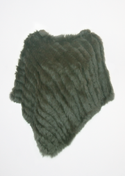 LAPINA FUR PONCHO KAKI GREEN Modes Stockholm