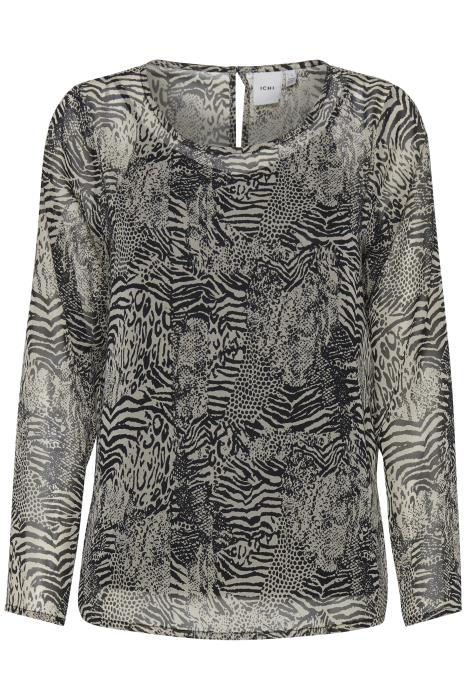 IHASSIP LS   Blouse Black Print  ICHI
