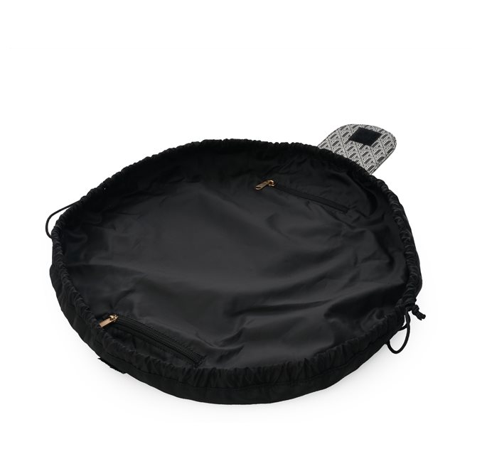 JLB- ROUND DRAWSTRING BAG MEDIUM BLACK/WHITE CEANNIS - 3