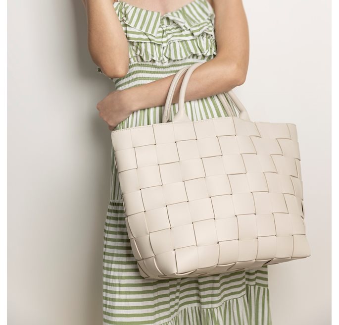 BRAIDED STRAP SHOPPER GREY/WHITE CEANNIS - 3