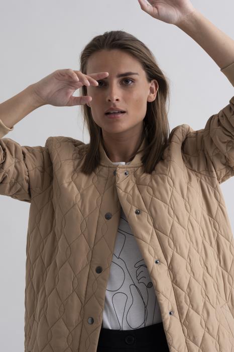 KAshally Quilted Coat Tannin KAFFE - 4