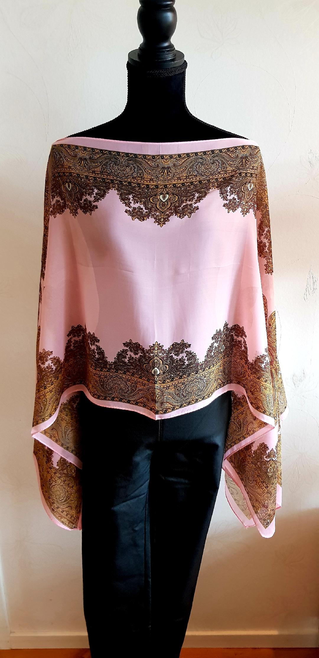 Poncho Blouse Rosa/Guld Modes Stockholm