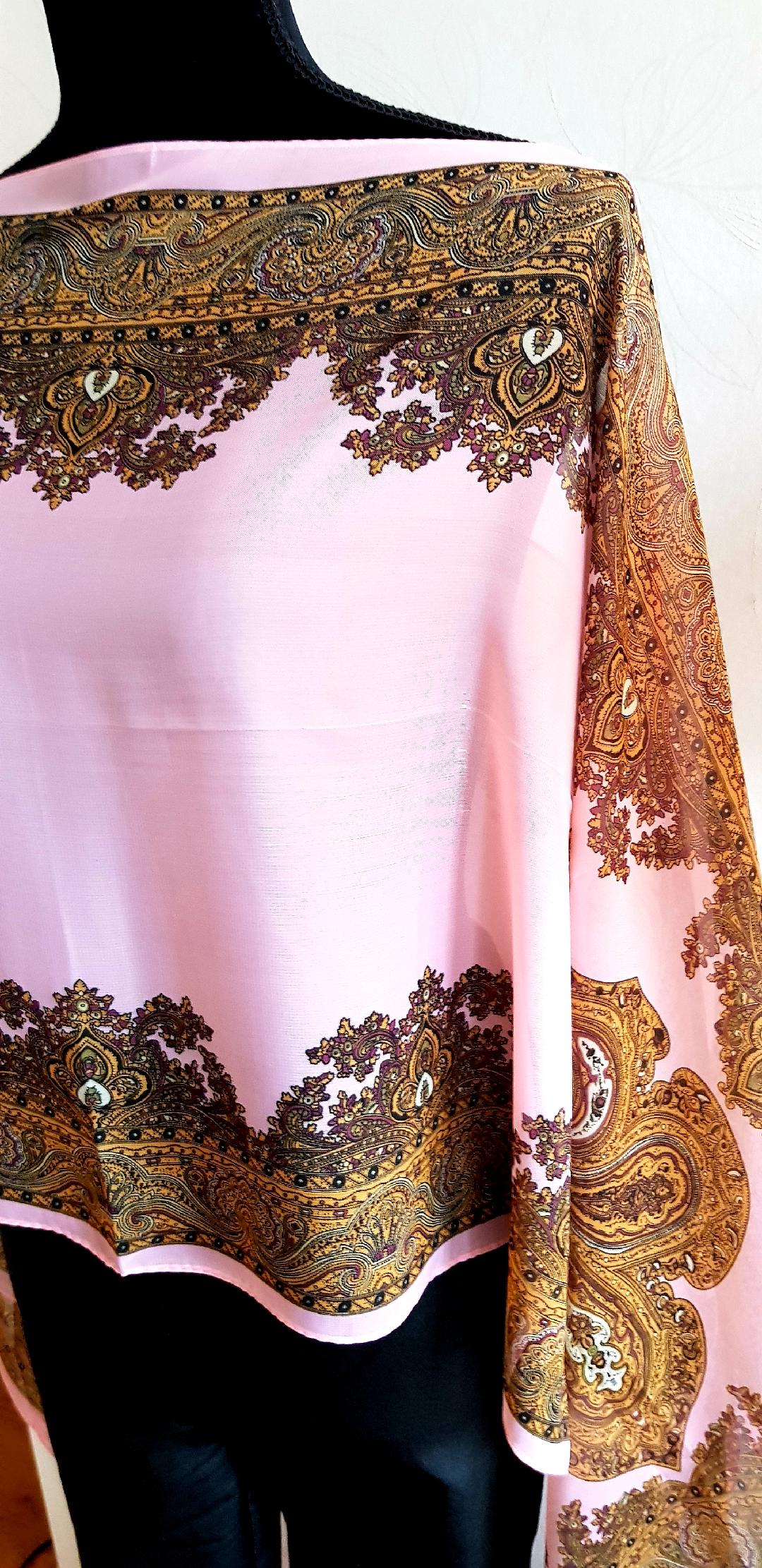 Poncho Blouse Rosa/Guld Modes Stockholm - 2