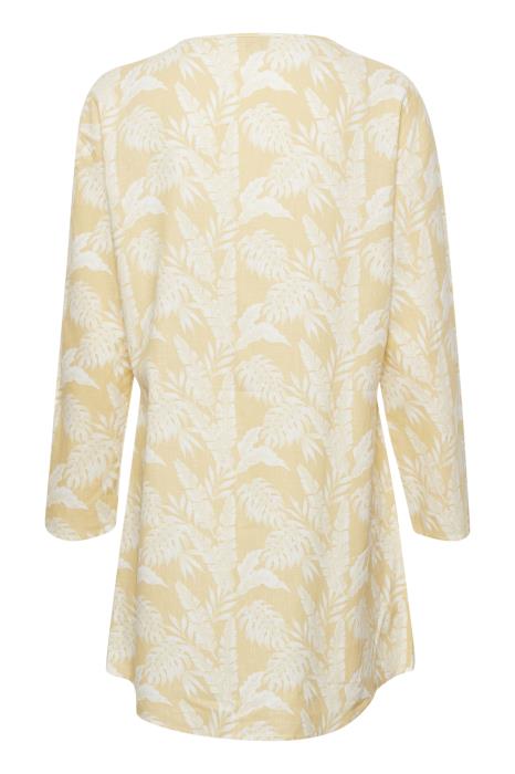 EstaCR Tunic Yellow Leaf Print CREAM - 2