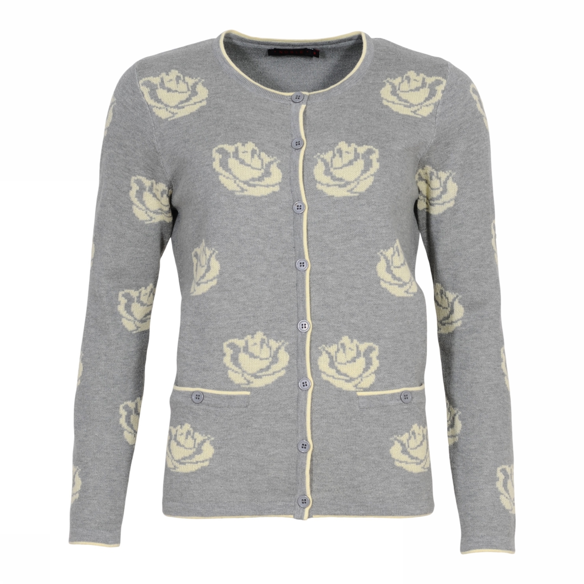 Cardigan Svart/ Vita blommor  GISELLE MICHA - 3
