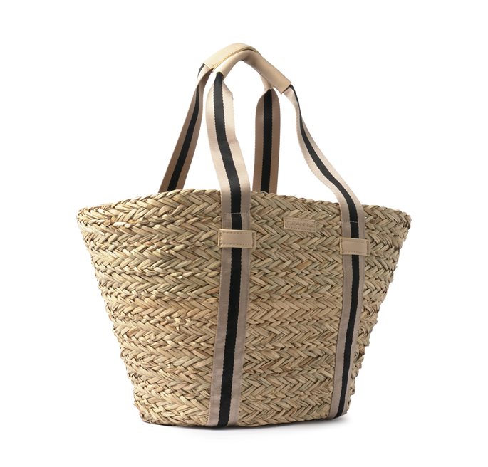 STRAW SHOPPER SAND - PINK STRIPE CEANNIS - 3