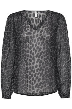PZNORA Blouse PREMIUM Phantom Print Svart PULZ