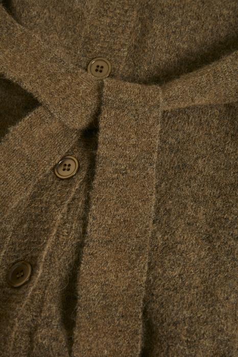AmeriCR Knit Cardigan Carafe  Brun Melange CREAM - 3