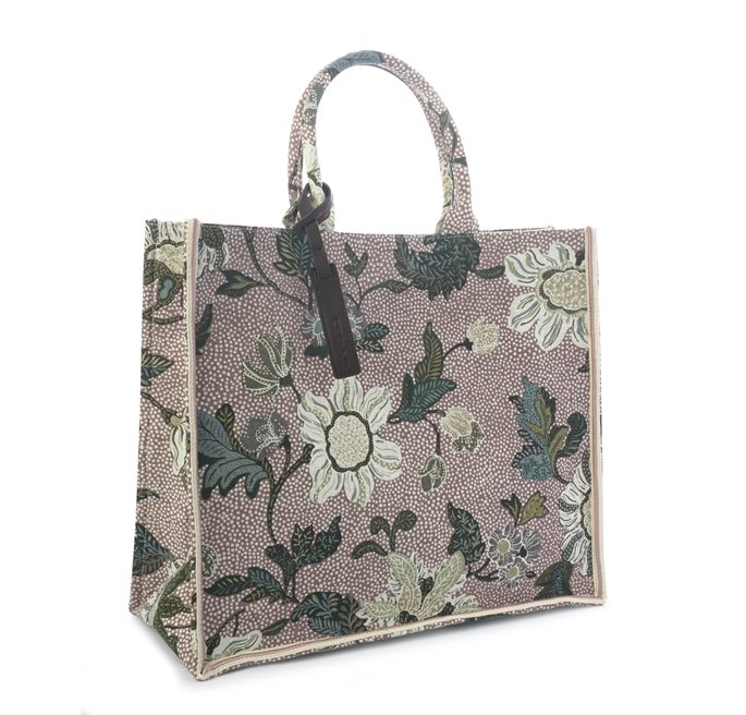 SHOPPER DUSTY PINK FLOWER LINEN CEANNIS - 2