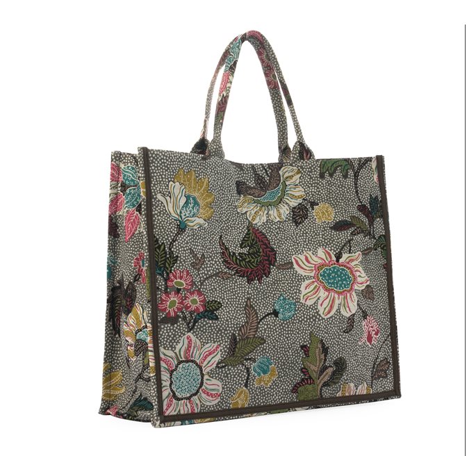 SHOPPER GREY FLOWER LINEN CEANNIS - 2