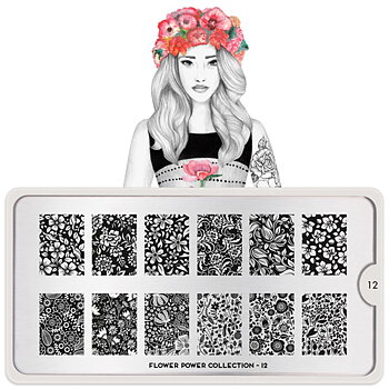 Stamping Plate Flower Power 12, MOYOU