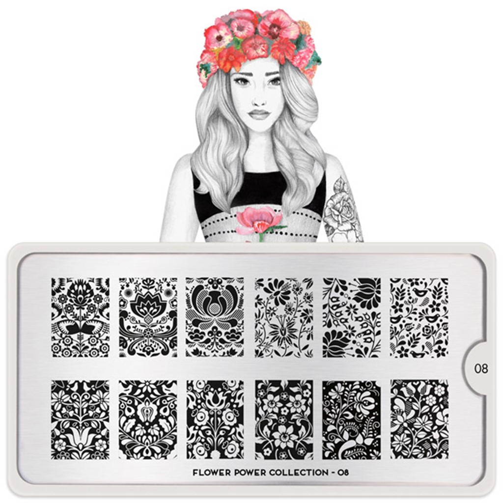 Stamping Plate Flower Power 08, MOYOU