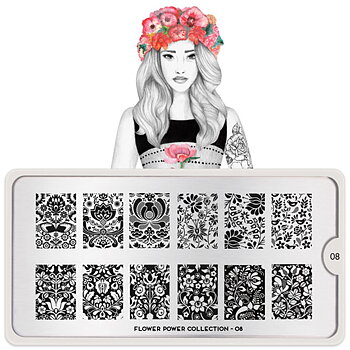 Stamping Plate Flower Power 08, MOYOU