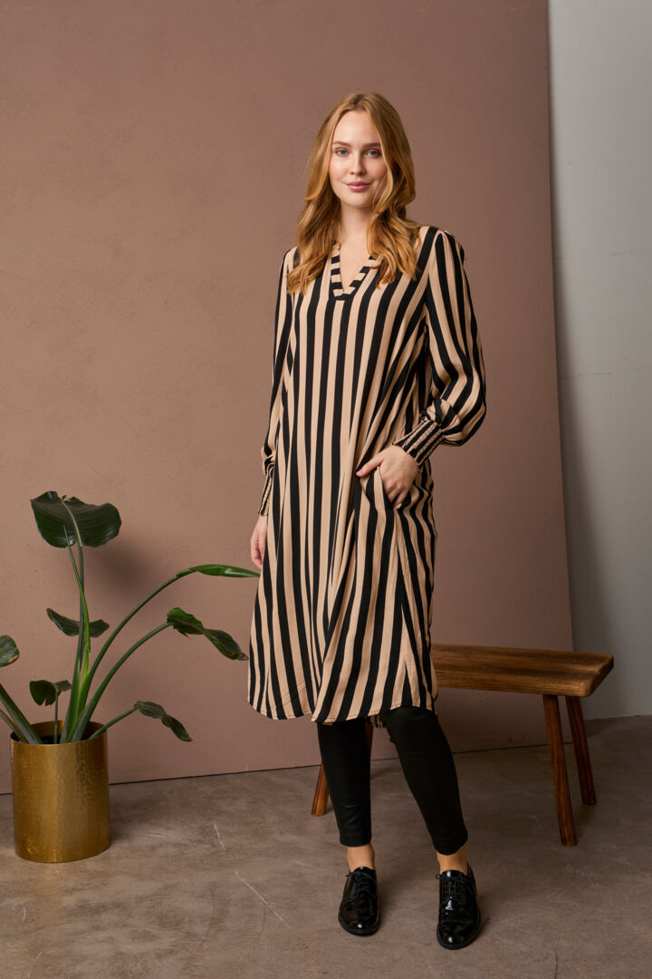 CUnoorinda Long Dress Black/Beige Culture - 2