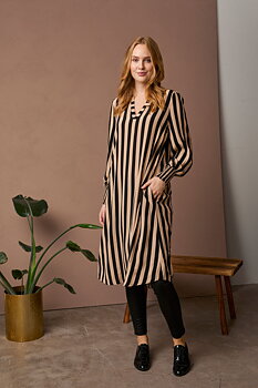 CUnoorinda Long Dress Black/Beige Culture