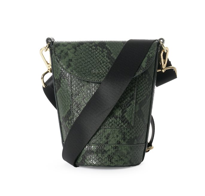 SNAKE PATTERN GREEN BOTTLE BAG Ceannis