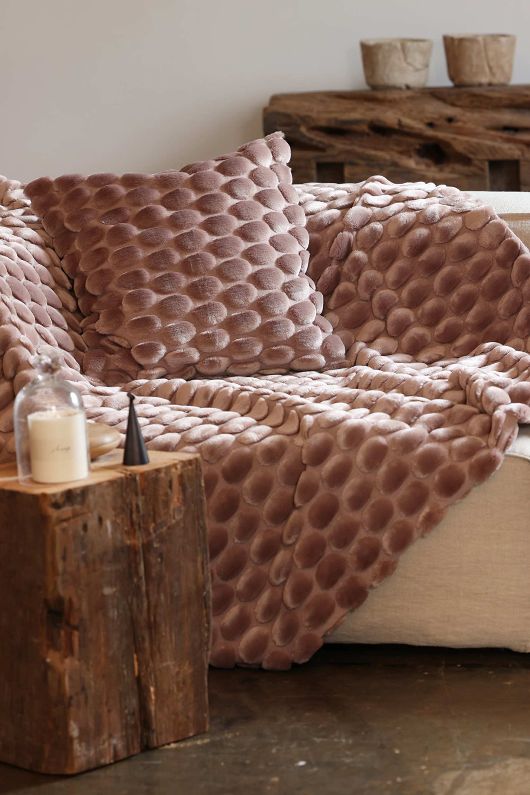 CEANNIS PLÄD 130X70CM DUSTY PINK  