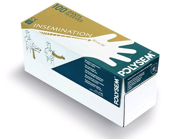 Insemination glove yellow Polysem 100 pcs.
