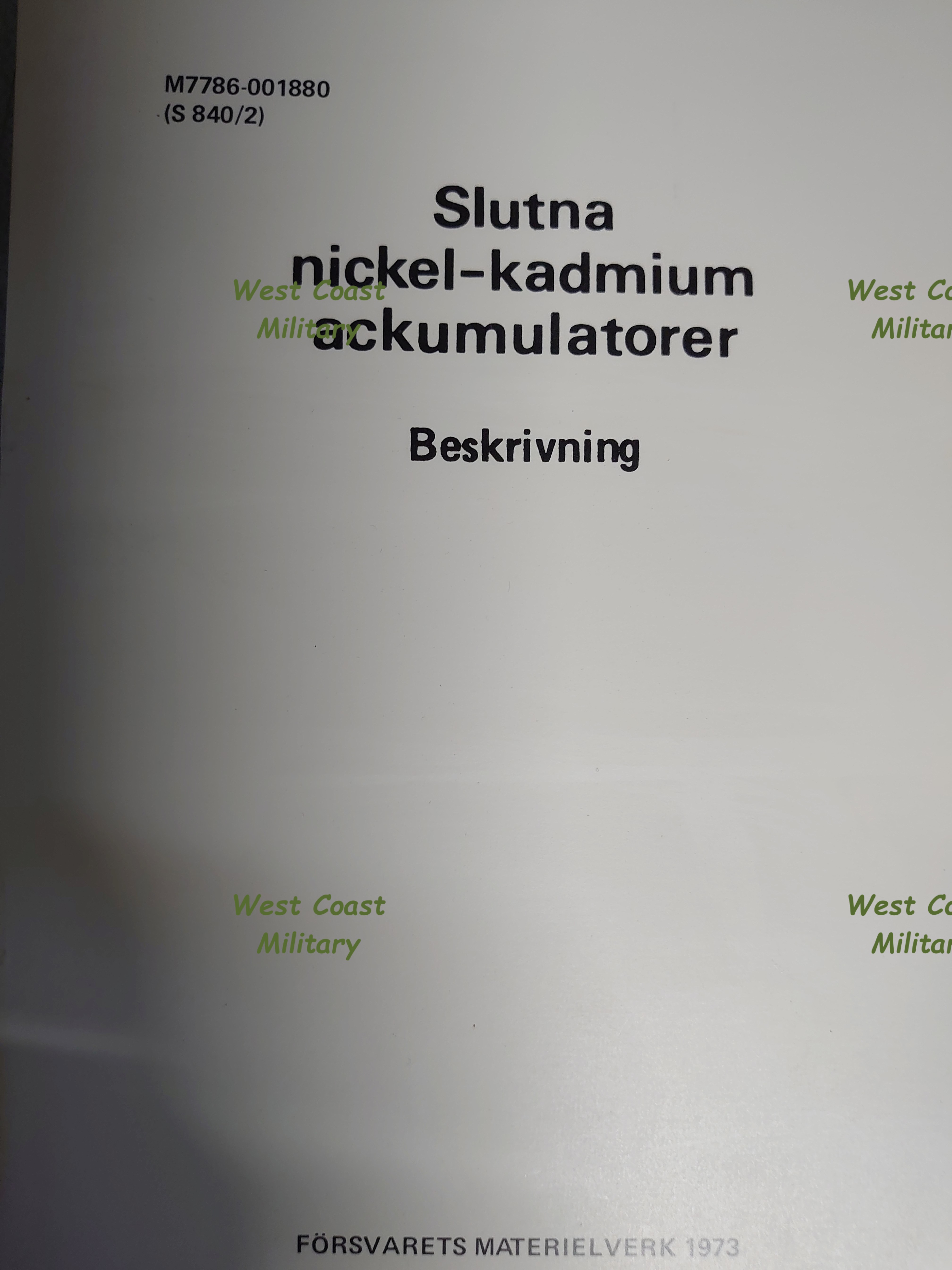 Slutna nickel-kadmium ackumulatorer
