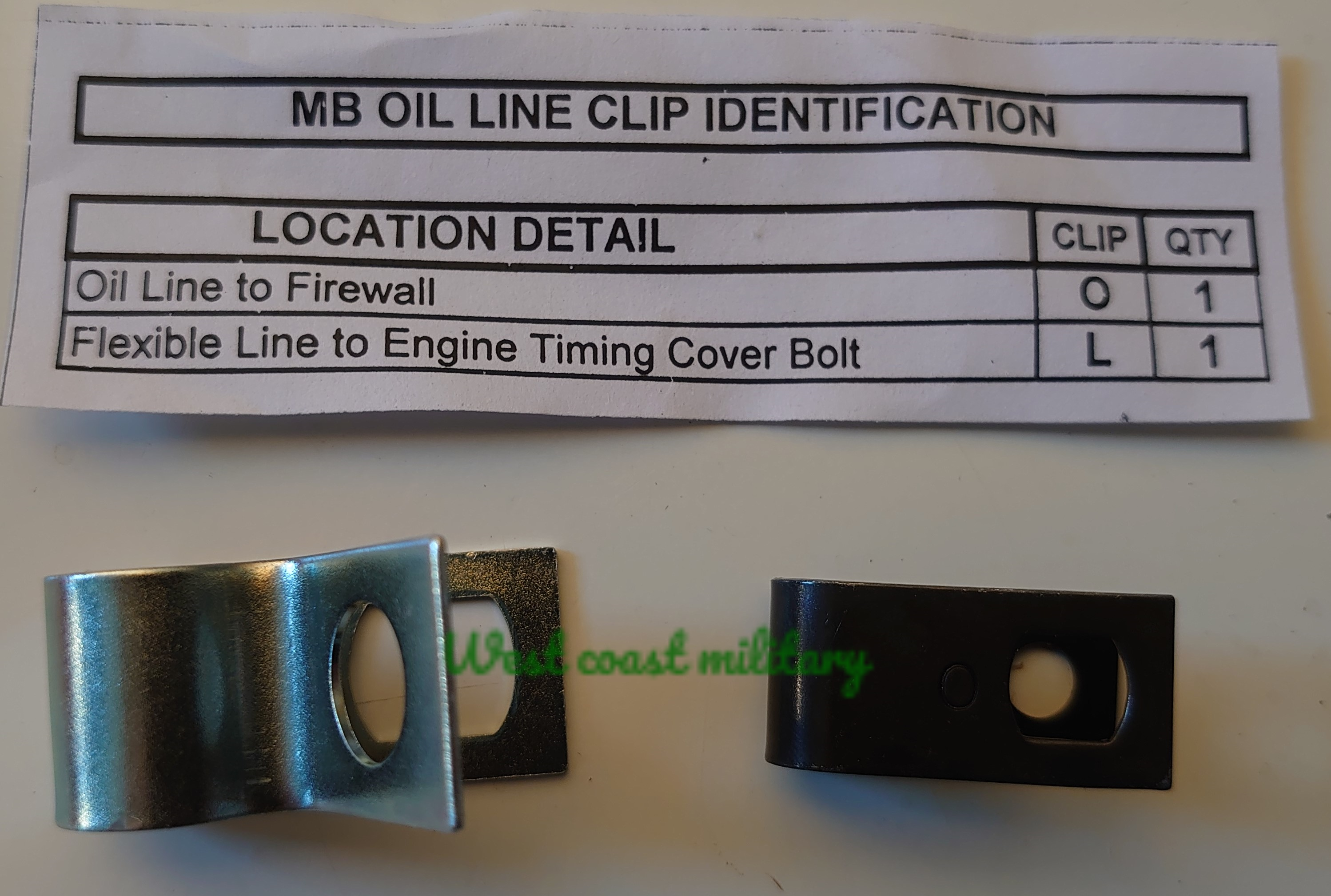 Clips olje ledning