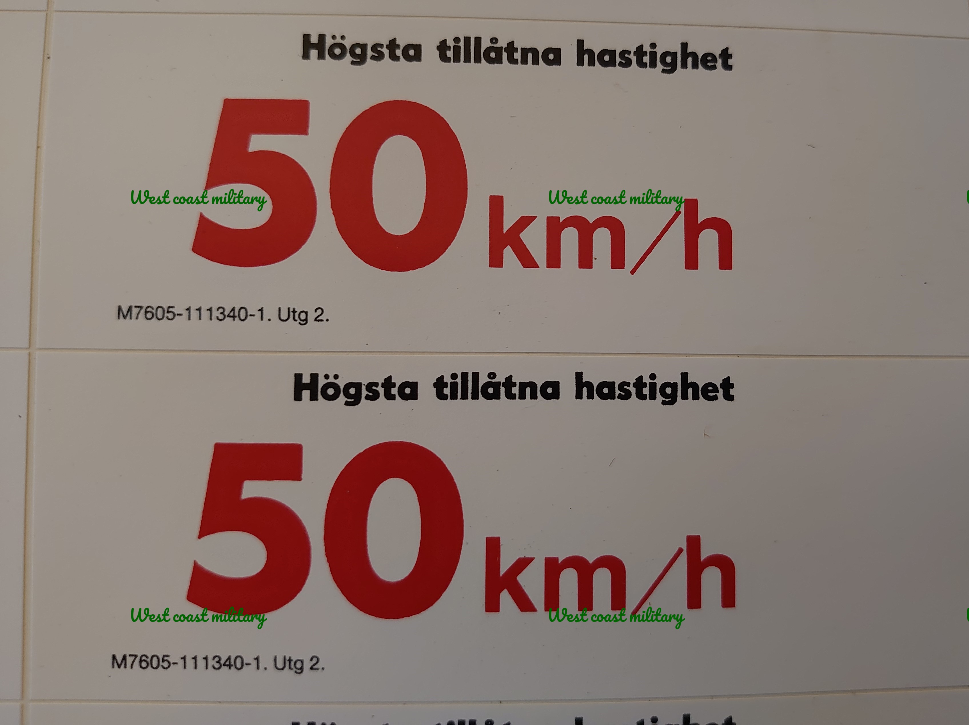 Klistermärke Max 50km/h